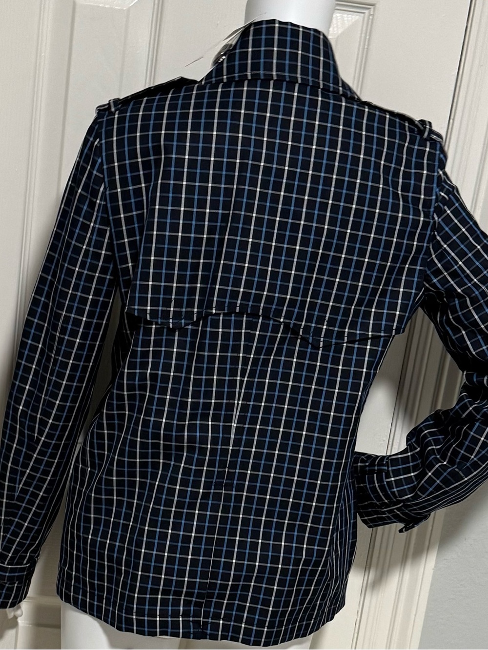 RALPH LAUREN Women's Navy Plaid Double-Breasted Jacket size 0 - Picture 4 of 15